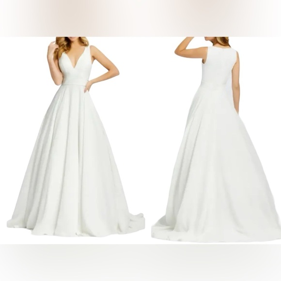 Mac Duggal Dresses & Skirts - NEW IEENA for MAC DUGGAL 55272 White Chiffon Ball-Gown Wedding Dress Sz 0